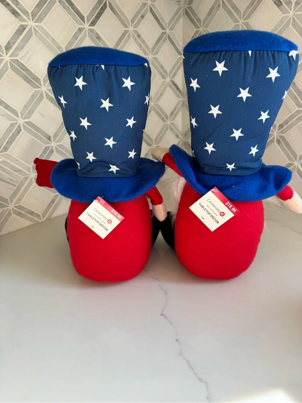 Patriotic gnomes plush decorative